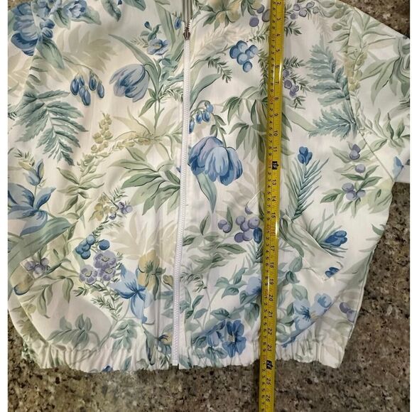 Vintage 90’s Reversible Floral Striped Cottagecore Coquette Zip Up Jacket Large - Picture 16 of 16